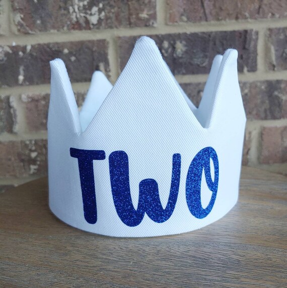 Birthday Crown/ Personalized Birthday Crown/ Birthday Hat/ Birthday Crown/ White Crown/ Girl Birthday/ Boy Birthday/2nd Bday/ First Birthday Il_570xn