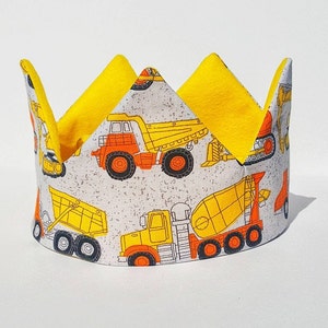 Construction Truck Birthday Crown: Personalized Toddler Party Hat