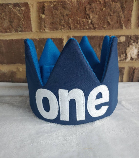 Birthday Crown/ Birthday Hat/ Felt Crown/Custom Crown/ Navy Blue Crown/ Boy Birthday Crown/ Personalized Birthday Crown/ Custom Crown Il_570xn
