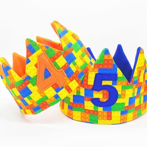 Bouwstenen Feestkroon | Bouwstenen aangepaste kroon | Naam kroon | Verjaardagscadeau kind | Gekleurde blokkroon | Gepersonaliseerde cadeau |
