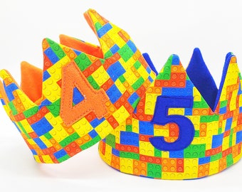 Building Blocks Birthday Crown: Personalized Party Hat