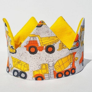 Corona per camion da costruzione, cappello di compleanno per camion, corona personalizzata per camion, corona con nome, corona di compleanno personalizzata, corona per bambino