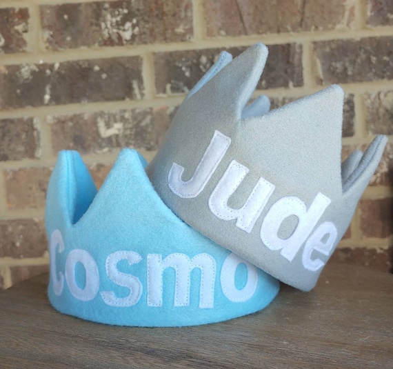 Birthday Crown/ Custom Felt Crown/ Birthday Hat / Gender Nuetral Birthday/ Grey Felt Crown /Different Colors Felt Crown/ Boy Girl Birthday Il_570xn