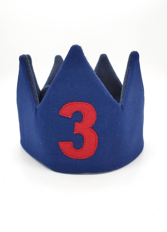 Birthday Crown/ Birthday Hat/ Felt Crown/Custom Crown/ Blue Crown/ Boy Birthday Crown/ Personalized Birthday Crown/ Custom Crown Il_570xn