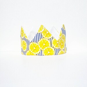 Birthday Crown, Lemon Crown, Lemon Birthday Party, Lemon Party Crown, Party Hat, Birthday Girl, Felt Crown, Yellow Birthday, 2nd Birthday image 4