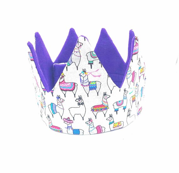 Llama Birthday Crown/Llama Birthday Hat/Personalized Birthday Crown/ Child Crown/ Fabric Crown/ Felt Crown/Llama Party Supplies Il_570xn