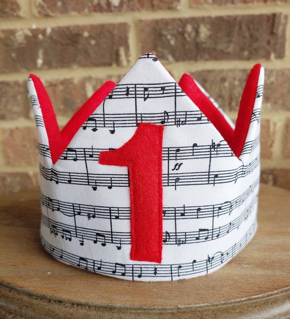 Music Birthday Crown | Music Note Crown | Music Birthday Hat | Cotton Crown | Personalized Birthday Gift | Toddler Crown | Il_570xn