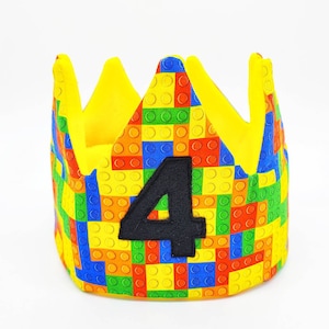 Building Blocks Party Crown | Building Bricks Custom Crown | Name Crown | Child Birthday Gift | Colored Block Crown | Personalized Gift |