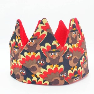 Corona di Turchia / Corona di compleanno del Ringraziamento / Corona di compleanno / / Corona di nome / Corona personalizzata / Corona di compleanno di novembre / Regalo per bambini