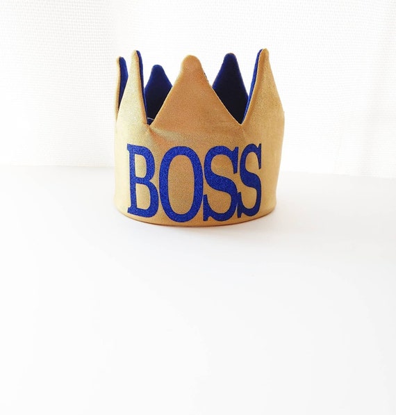 Gold Crown, One Gold Crown, Party Hat, Custom Crown, One Birthday, Birthday Hat, First Birthday, BOSS Baby, BOSS, 2nd Birthday, 3rd Birthday Il_570xn