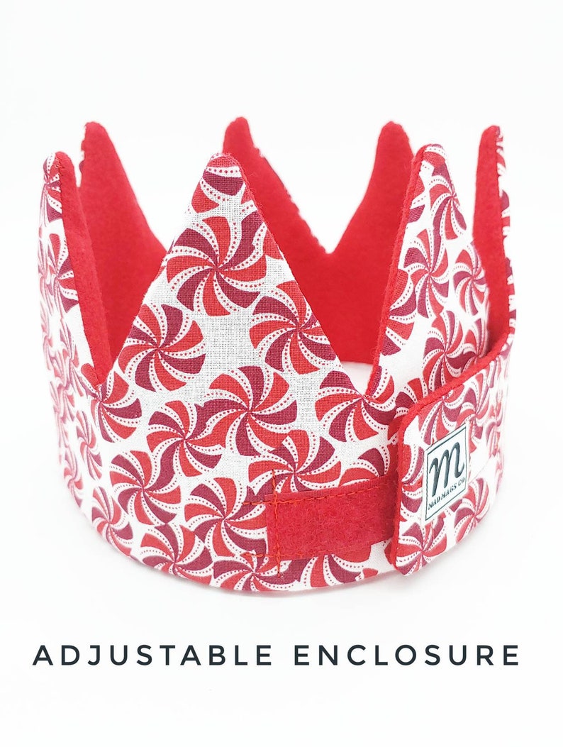 Candy Cane Birthday Crown/ December Birthday Hat/ Holiday Crown/ XMAS Party Hat/ Birthday Crown/ Dress Up Crown/ December Birthday Boy Girl image 5