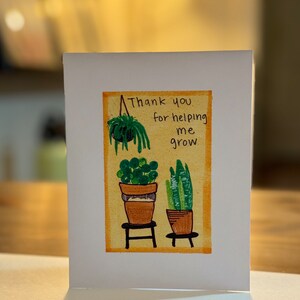 Carte de remerciement Merci de m'avoir aidé à faire pousser des plantes