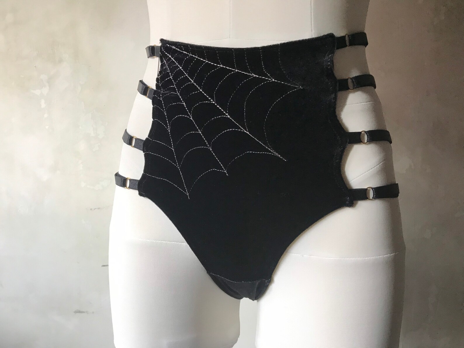 HALLOWEEN PANTIES velvet with spiderweb. Velvet lingerie Etsy