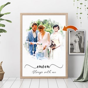 Generational Wedding Portrait, Mother of the Bride Gift, Grandmother Wedding Gift, Mother Gift from Daughter, Watercolor style Personalized