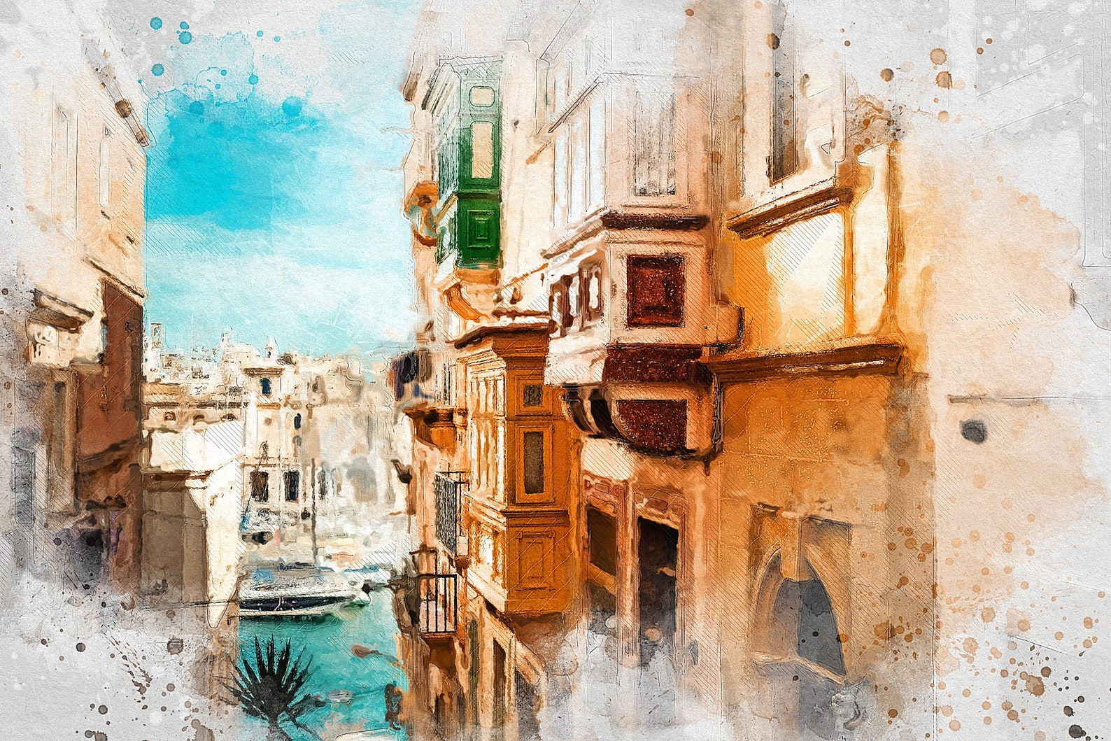 Malta print Valletta Malta picture Mediterranean art prints Etsy