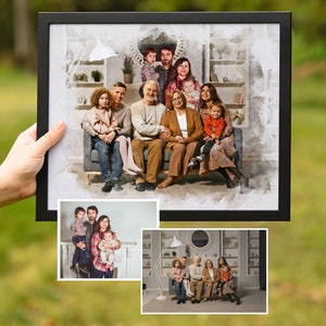 Combined Photos,  Merge multiple photo, Add deceased loved one to painting, Add loved one to Photo, Add people to photo, Merge Family Photos