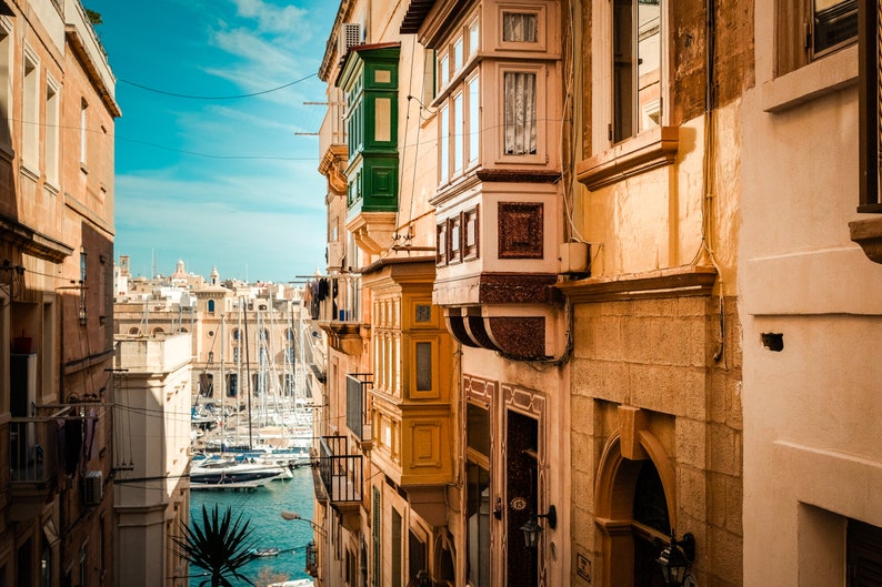 Malta Wall Art Valletta Street Photos Mediterranean Art Etsy