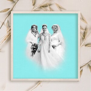Generational Wedding Portrait, Bride and Mom Picture, Mother of the Bride Gift, Wedding Generation Picture, Gift for Mom from Bride