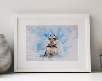 Add Angel Wings and Halo to Dog, Dog Loss Portrait with Angel Wings, Custom Pet Portrait from Photo, Dog Lover Christmas Gift
