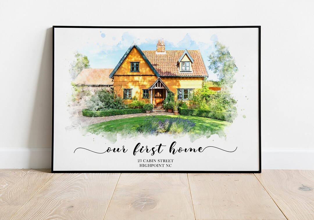 Custom Watercolor House Portrait: Personalized Home Painting (digital ...