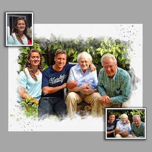 Aggiungi una persona deceduta alla foto, idea regalo per ritratto di famiglia a Natale, regalo per le feste, aggiungi una persona cara alla foto, personalizzato, aggiungi una persona cara scomparsa
