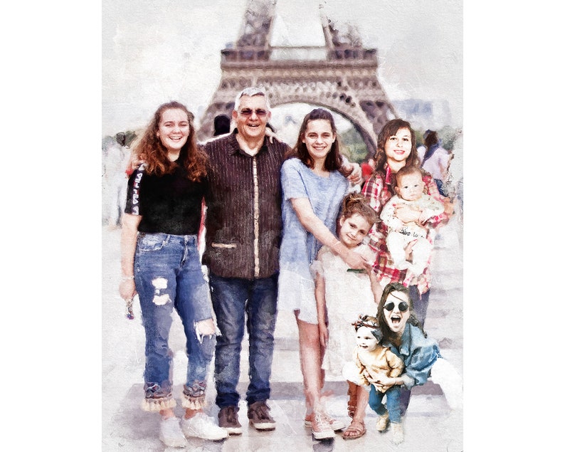 Add Deceased Loved One to Painting Combined Photos Merge - Etsy UK
