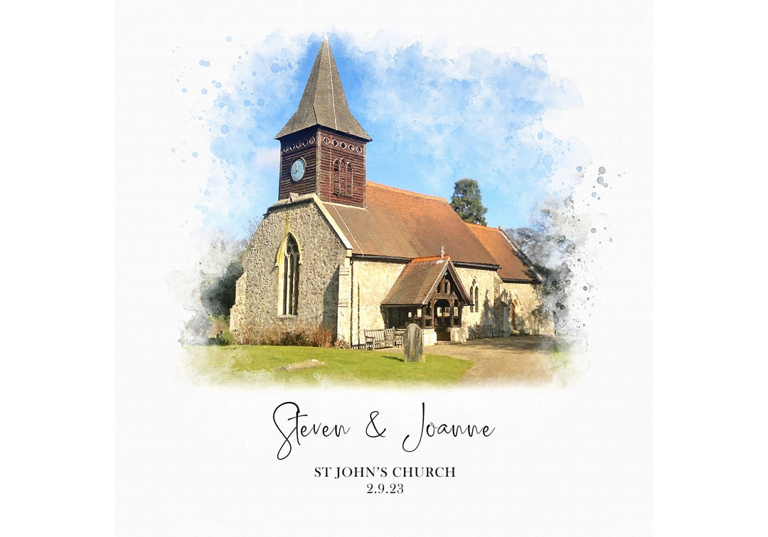Custom Wedding Venue Portrait, Anniversary Gift (digital or Print) - Etsy