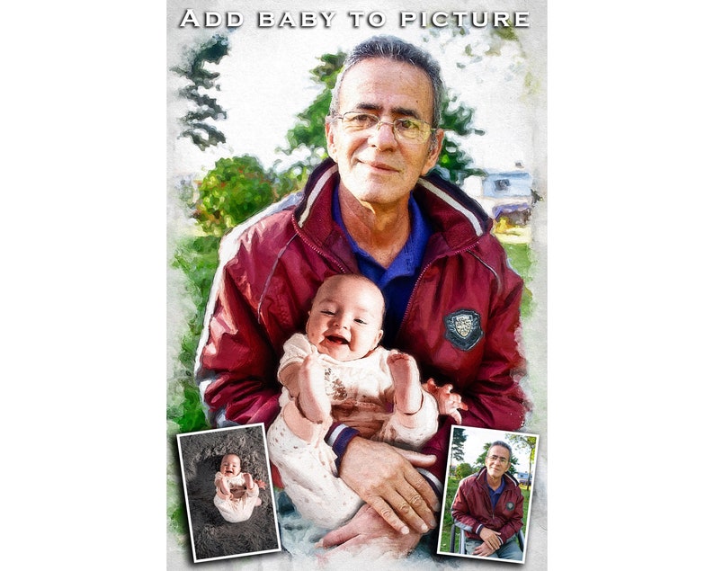 Add Child photo to Deceased Add Baby to Picture or Deceased Merge Baby and Deceased Loved One Photo Combine photos of Loved One and Baby
