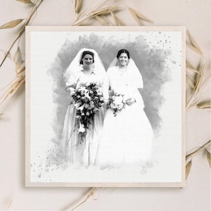 Ritratto personalizzato della madre della sposa, regalo di nozze personalizzato, ricordo d'arte unico per la mamma, arte di nozze personalizzata, sposa e mamma