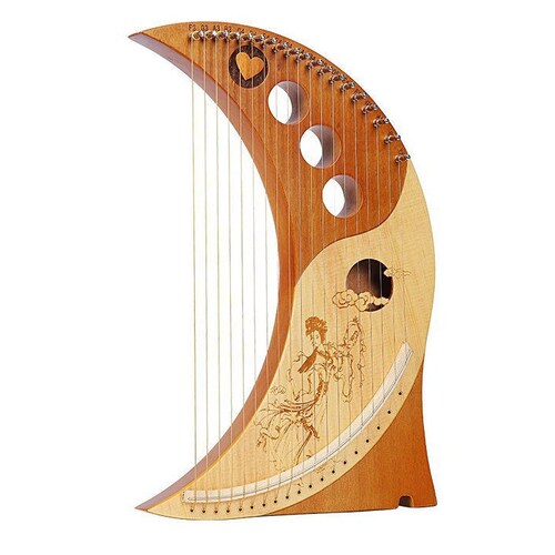 19string Lyre Harp Portable Wood Harp Easytolearn String Etsy