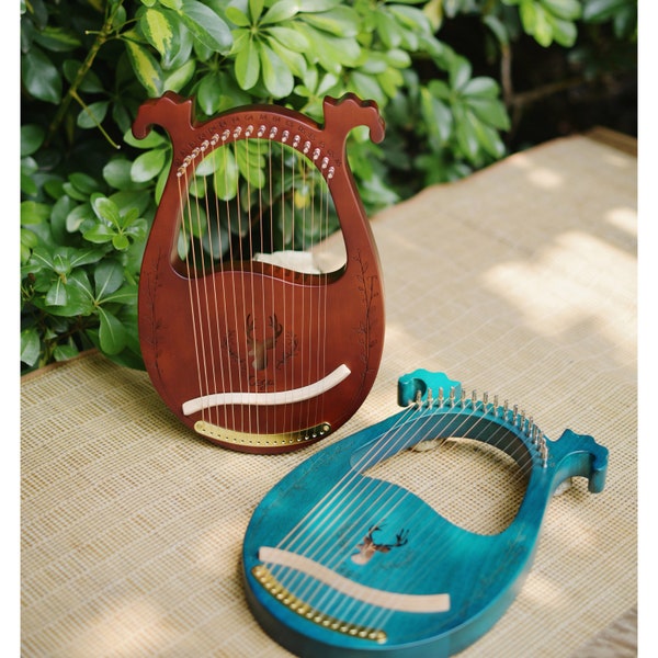 16 String Lyra Harp Tragbare Holzharfe Leicht zu erlernendes Saitenmusikinstrument Geschenk für Kinder Erwachsene Geeignet für Anfänger und Profis