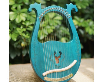 16 String Lyre Harp Portable Wood Harp Easy-to-Learn String Musical Instrument Gift for Kids Adults Suitable for Beginner & the Professional