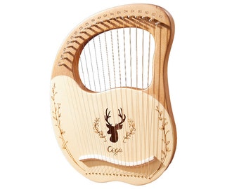 19 String Lyre Harp Portable Wood Harp Easy-to-Learn String Musical Instrument Gift for Kids Adults Suitable for Beginner & the Professional