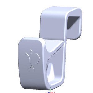 Puede incluir: Un gancho de pl&aacute;stico gris claro con un dise&ntilde;o curvo. El gancho presenta un p&aacute;jaro o figura estilizada en la parte delantera. El dise&ntilde;o incluye una parte superior curva y una secci&oacute;n inferior con un espacio abierto.