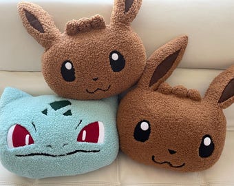 Handmade Eevee Plush Pillow – Sherpa Cuddle Toy