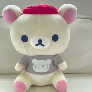 San-x Rilakkuma/Korilakkuma Plush Costume, Cute Easter Rabbit red hat