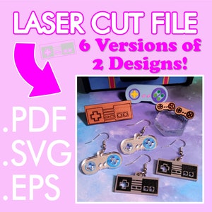 Retro 80er 90er Videospiel Controller Schmuck Pop Kultur Gamer Laser Cut Vektor Datei ~ .PDF .SVG .EPS Laser Vektor Download
