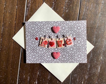 3D Valentine’s Day Card, Handmade Greeting Card - “Love”