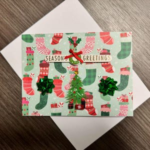 Carte de Noël 3D, carte de vœux faite main - « Voeux de saison »