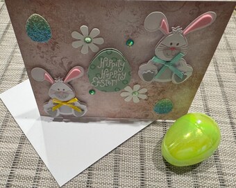 HOWAF Biglietto Pop Up 3D Di Pasqua Con Coniglietto E Fiori – Cartolina Con Busta