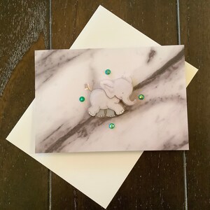 3D Babykarte, handgemachte Grußkarte - Baby Elefant