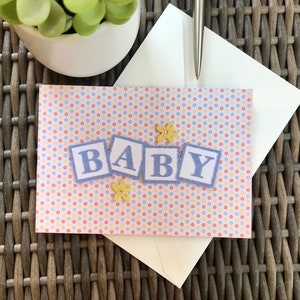 3D Baby Karte, handgemachte Grußkarte - "Baby""
