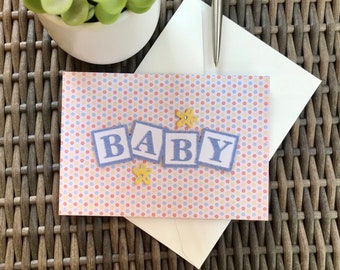 3D Babykarte, handgefertigte Grußkarte - &quot;Baby&quot;