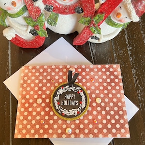 3D Weihnachtskarte, handgemachte Weihnachtskarte - "Happy Holidays"