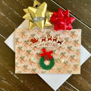 Carte de Noël 3D, carte de vœux faite main - « Un très joyeux Noël »