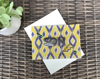 3D Fathers Day Card, Handmade Greeting Card - “Son”