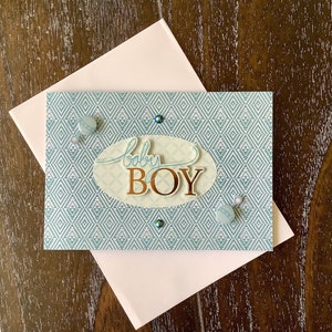 3D Babykarte, handgefertigte Grußkarte - "Baby Boy"