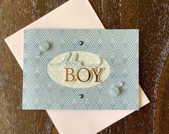 3D Babykarte, handgefertigte Grußkarte - &quot;Baby Boy&quot;
