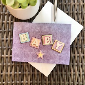 3D Baby Karte, handgemachte Grußkarte - "Baby""