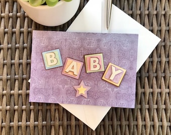 3D Babykarte, handgefertigte Grußkarte - &quot;Baby&quot;